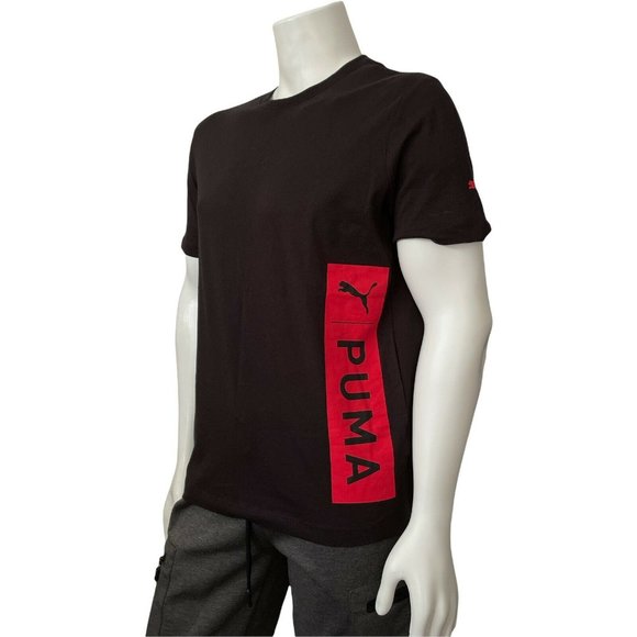 Men’s T-Shirt PUMA OVERSIZE  JOCK  TAG TEE Black Short Sleeve,Crew Neck Size M - Picture 3 of 11